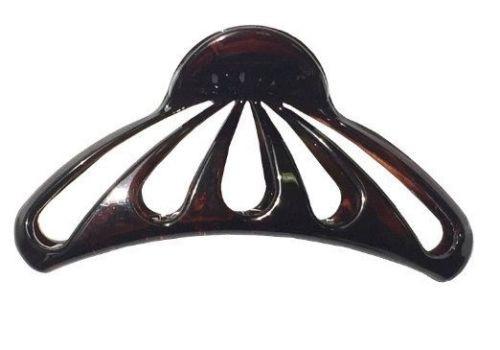 Parcelona French Rain Drop 2 Small Shell & Black Celluloid Jaw Hair Claws-PARCELONA-ebuyfashion.com