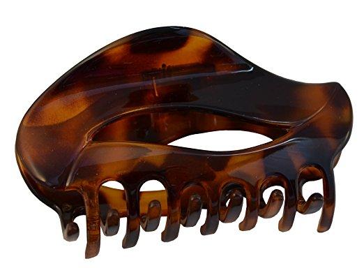 Parcelona French Swift Savana Shell Jaw Hair Claw Clip with Covered Spring-PARCELONA-ebuyfashion.com