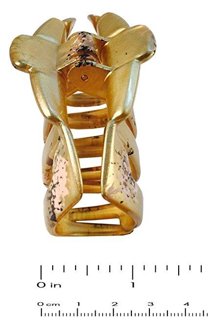 Parcelona French Tubular Golden Pink Grey Splash Hand Painted Jaw Hair Claw Clip-PARCELONA-ebuyfashion.com