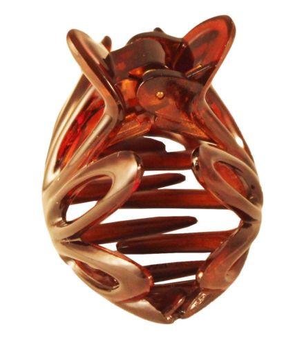 Parcelona Made In France Small Amber Celluloid Tortoise Shell Hair Claw 2 Inches-PARCELONA-ebuyfashion.com