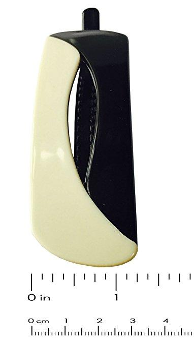 Parcelona Swift Black Ivory Beige No Metal Ponytail Holder Hair Clip Barrette-PARCELONA-ebuyfashion.com