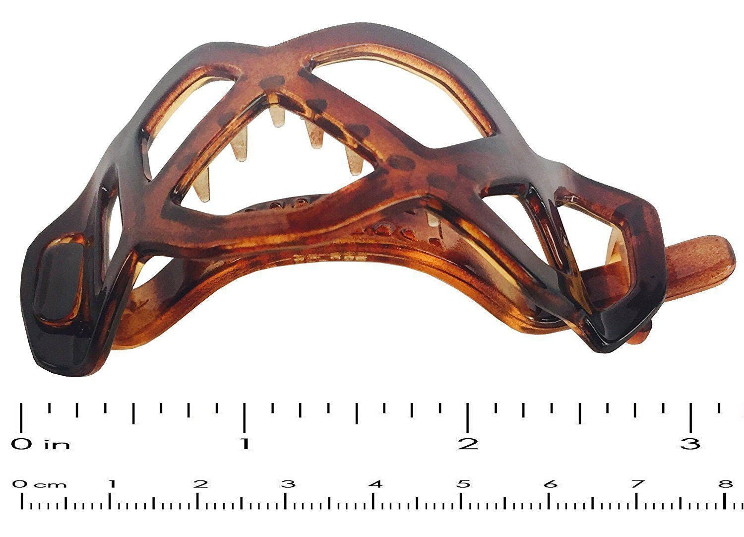 Parcelona Honey Comb Tortoise Shell No Metal Ponytail Holder Hair Clip Barrette-ebuyfashion.com-ebuyfashion.com