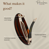 Parcelona French Large Oval Barrette 4" Tortoise Shell Non Slip Hair Clip Grip