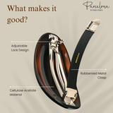 Parcelona French Small Oval Dome Barrette 3.5" Tortoise Shell Non Slip Hair Clip