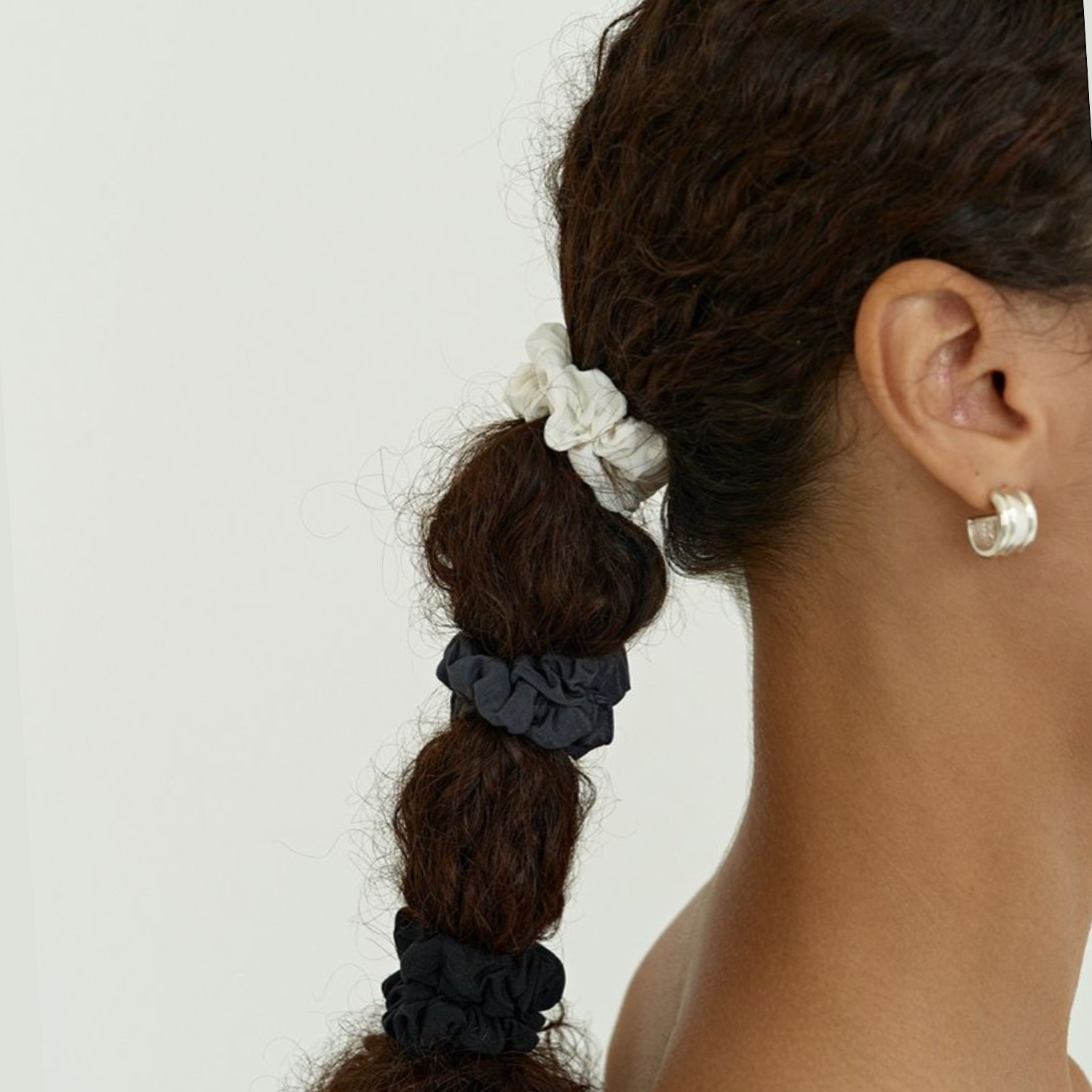 Moeni Oella Satin Scrunchies and Elastic Hair Ties Set 6 Pc Medium 3 Inch