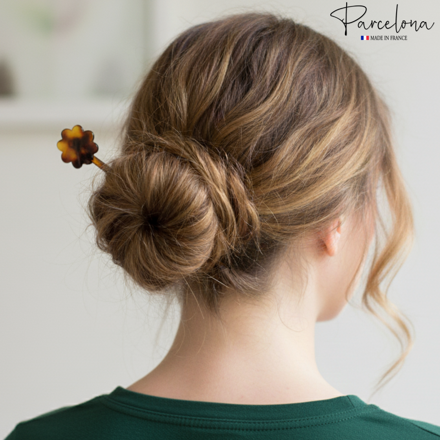 Parcelona French Butterfly and Flower Hair Sticks Chignon Pins for Buns (Set of 2)