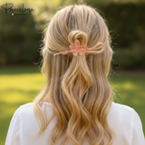 Parcelona French Large Twist N Clip Metal Free Flower Hair Clip Accessories