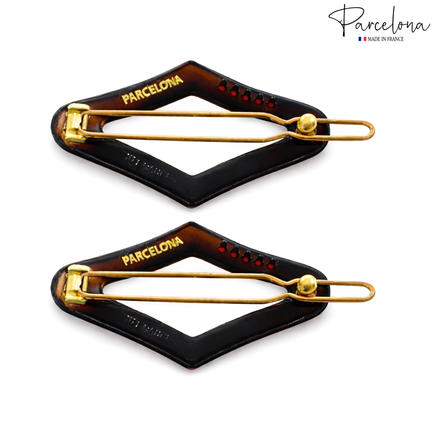 Parcelona Rhombus 2" Small Tortoise Shell Hair Clip Tige Boule Barrette Womens