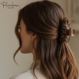 Parcelona French New Jardin Medium Celluloid Jaw Hair Claw for Women and Girls