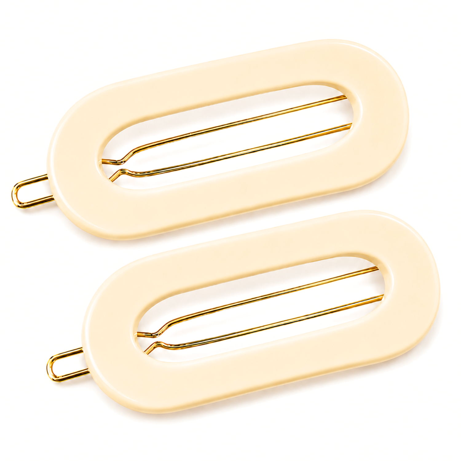 French Amie Mini Oval 2” Cellulose Handmade Snap Tige Boule Hair Clips
