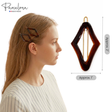 Parcelona Rhombus 2" Small Tortoise Shell Hair Clip Tige Boule Barrette Womens
