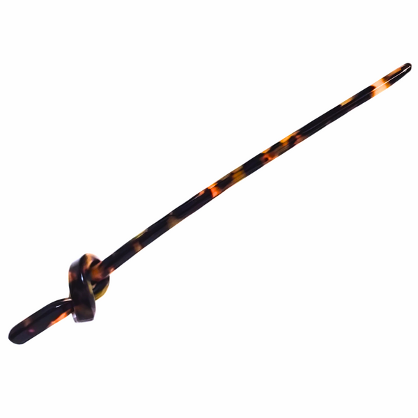 French Amie Knot Handmade  7" Tokyo Cellulose Acetate Chignon Bun Hair Pin Stick