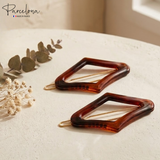 Parcelona Rhombus 2" Small Tortoise Shell Hair Clip Tige Boule Barrette Womens