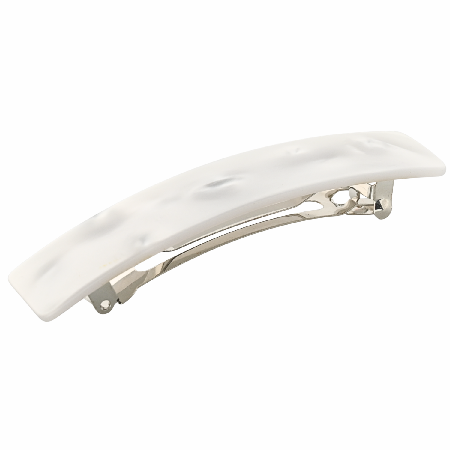 French Amie Oblong 3 1/2" Celluloid Handmade Automatic Hair Barrette for Women