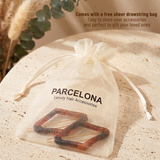 Parcelona Rhombus 2" Small Tortoise Shell Hair Clip Tige Boule Barrette Womens