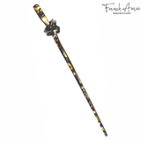 French Amie Knot Handmade 7" Onyx Cellulose Acetate Chignon Bun Hair Pin Stick