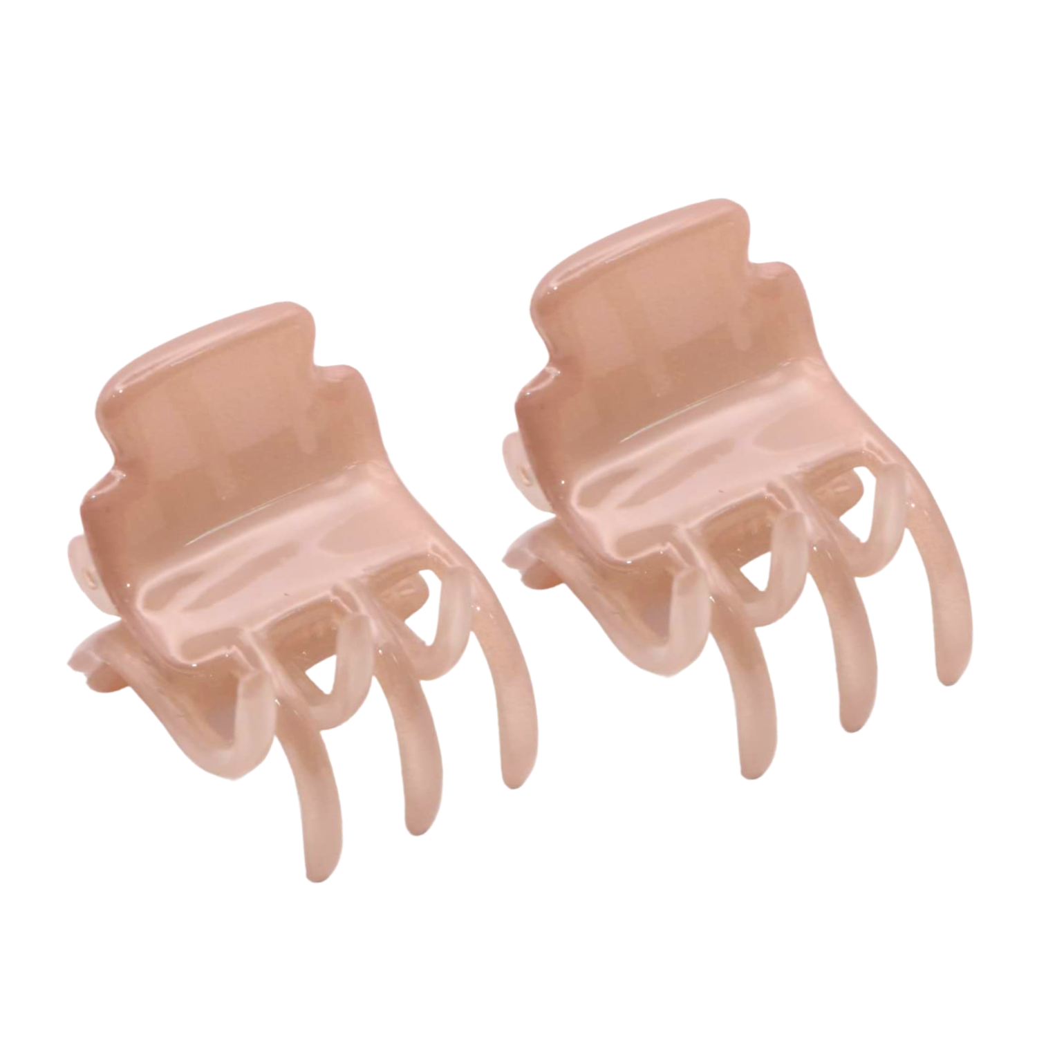Parcelona French Glossy Square Very Small Celluloid Hair Claws for Women 2Pcs