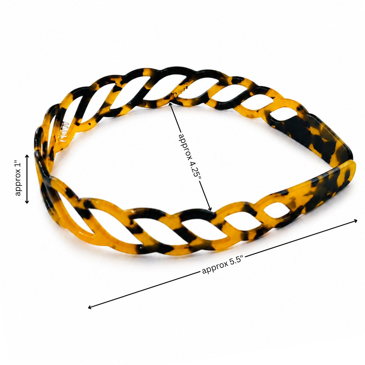Moeni Twist Acetate Headband with Inner Teeth for Women and Girls
