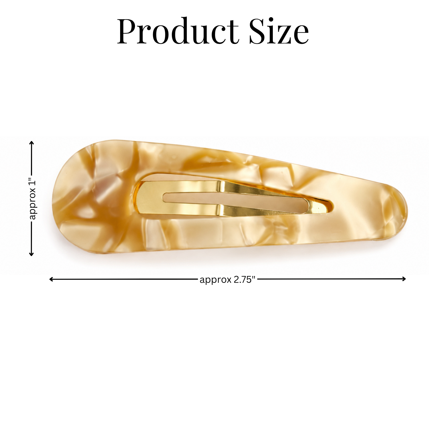 Moeni Teardrop Marble Acetate 2.75 Inch Snap Hair Clips for Women Set of 2