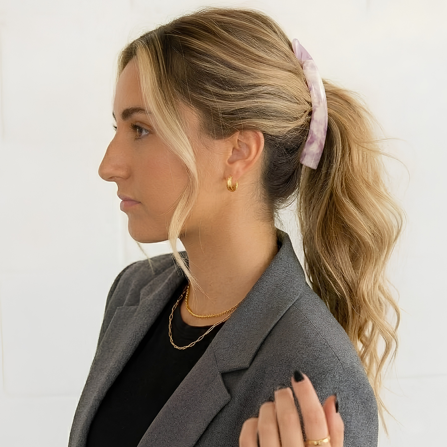 Moeni Curve Extra Large 5 Inch Cellulose Acetate Banana Hair Clip for Women