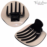 French Amie Handmade Onde 2 3/4" Medium Cream Ivory Hair Side Slider In Claw