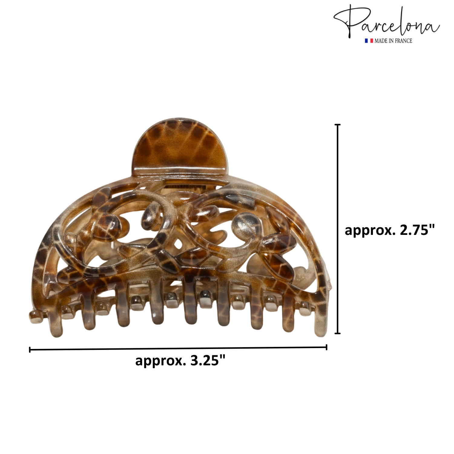Parcelona French New Jardin Medium Cellulose Jaw Hair Claw for Women and Girls