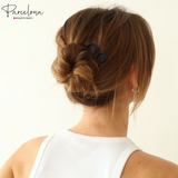 Parcelona French Black Extra Large 5 Inches Wavy Crink U Shaped Hair Pin 2 Pins