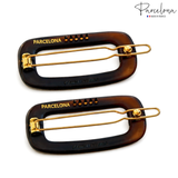 Parcelona Rectangle 1.75" Tortoise Shell Small Hair Clip Tige Boule Barrette