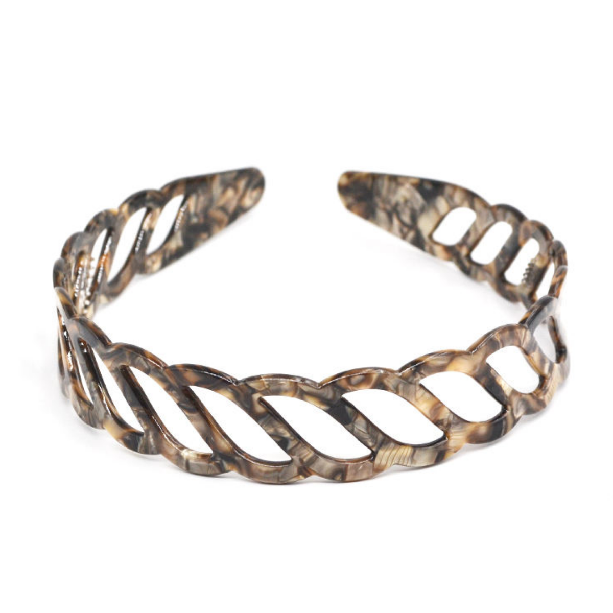 Moeni Twist Acetate Headband with Inner Teeth for Women and Girls