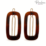 Parcelona Rectangle 1.75" Tortoise Shell Small Hair Clip Tige Boule Barrette