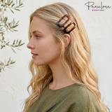 Parcelona Rectangle 1.75" Tortoise Shell Small Hair Clip Tige Boule Barrette
