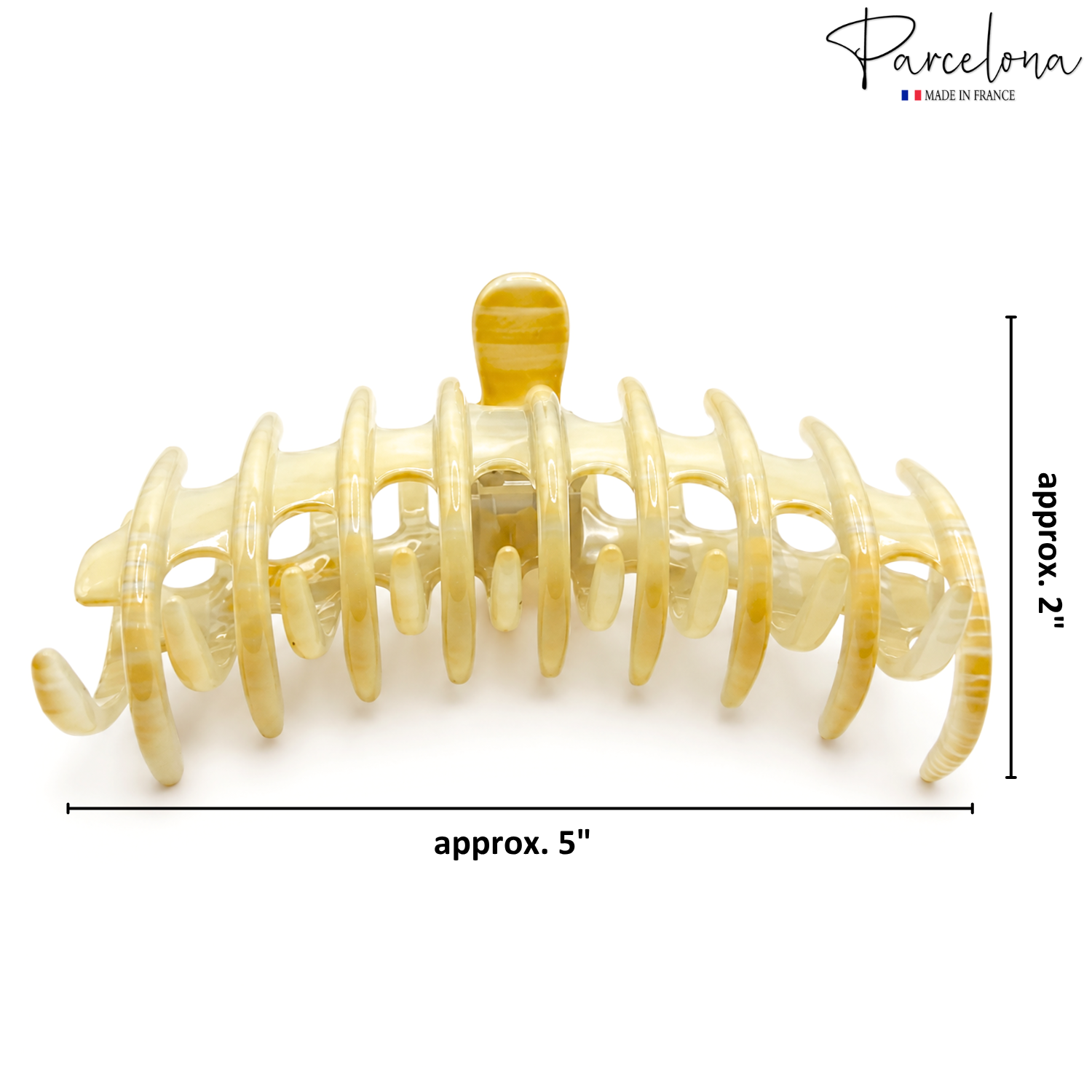 Parcelona French Rake Large Cellulose Acetate Jaw Hair Claw for Women and Girls
