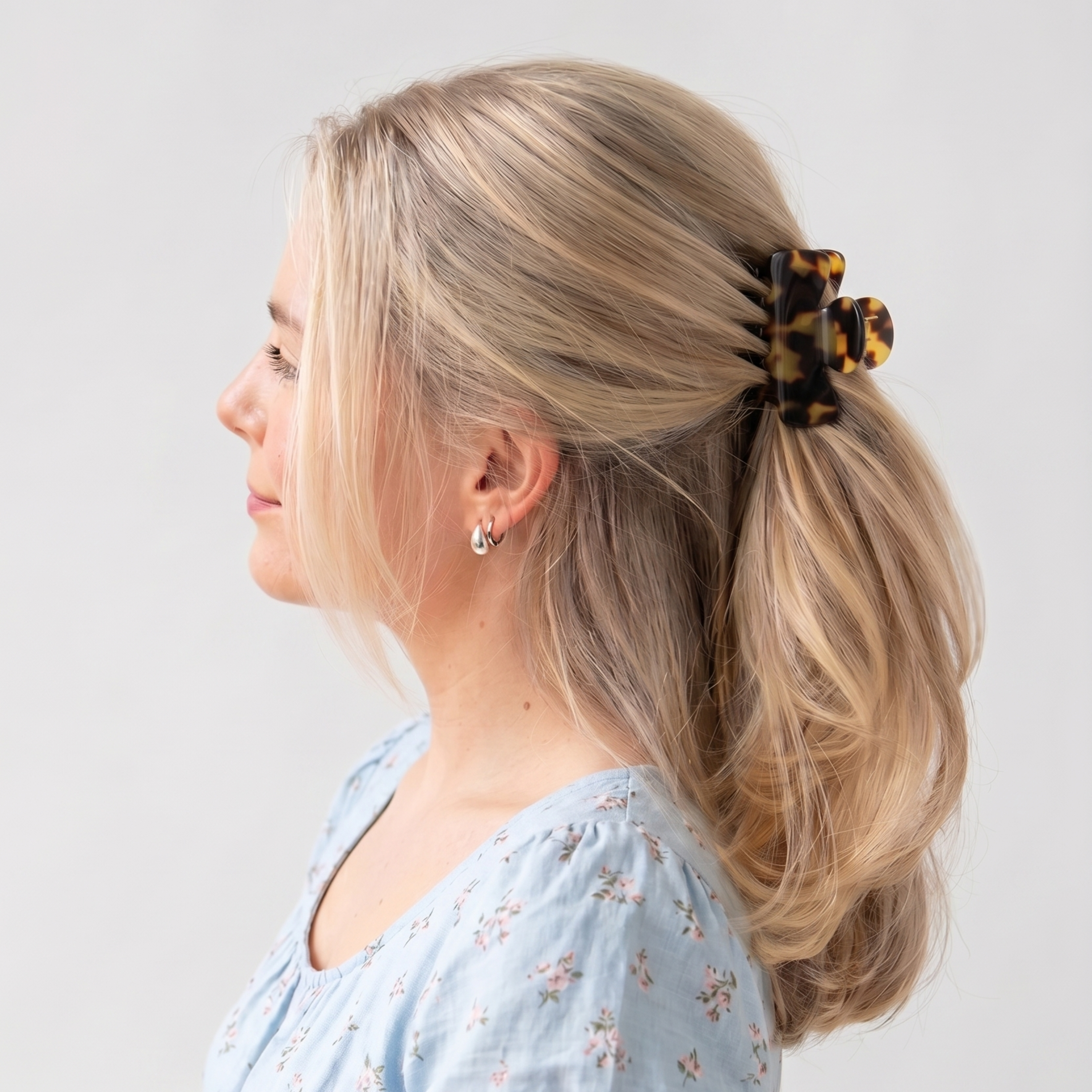 French Amie Grace Small 2” Cellulose Handmade Flexible Hair Claw for Thin Hair