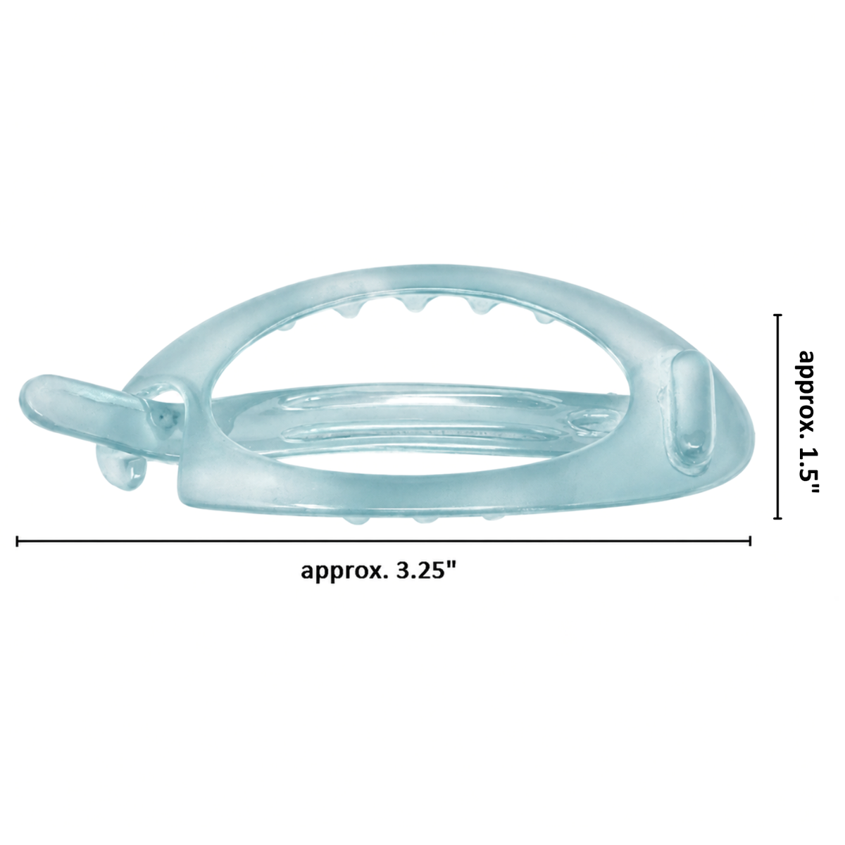 Parcelona French Plain Oval Small Cellulose Metal Free Hair Barrette for Women
