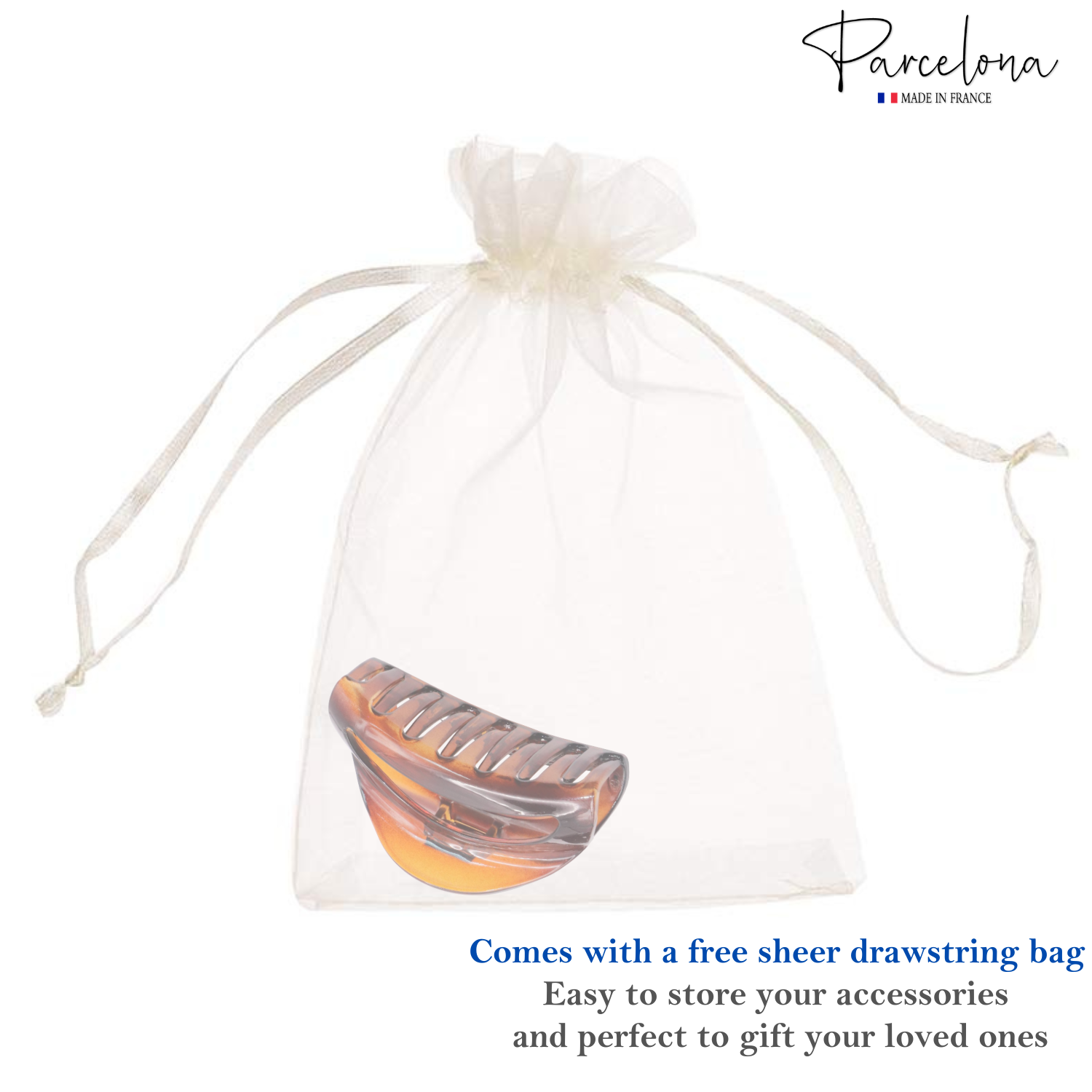 Parcelona French Vrille 2 3/4" Small Shell Jaw Hair Claw Clip for Women