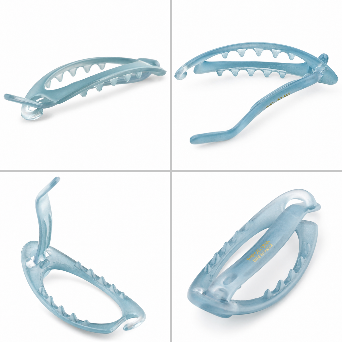 Parcelona French Plain Oval Small Cellulose Metal Free Hair Barrette for Women