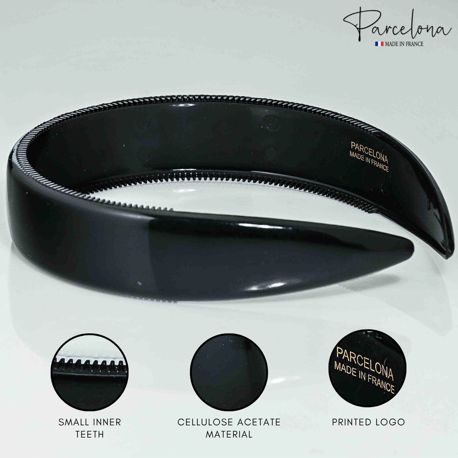 Parcelona Headband – Cellulose Acetate with Non-Slip Teeth for All Hair Types