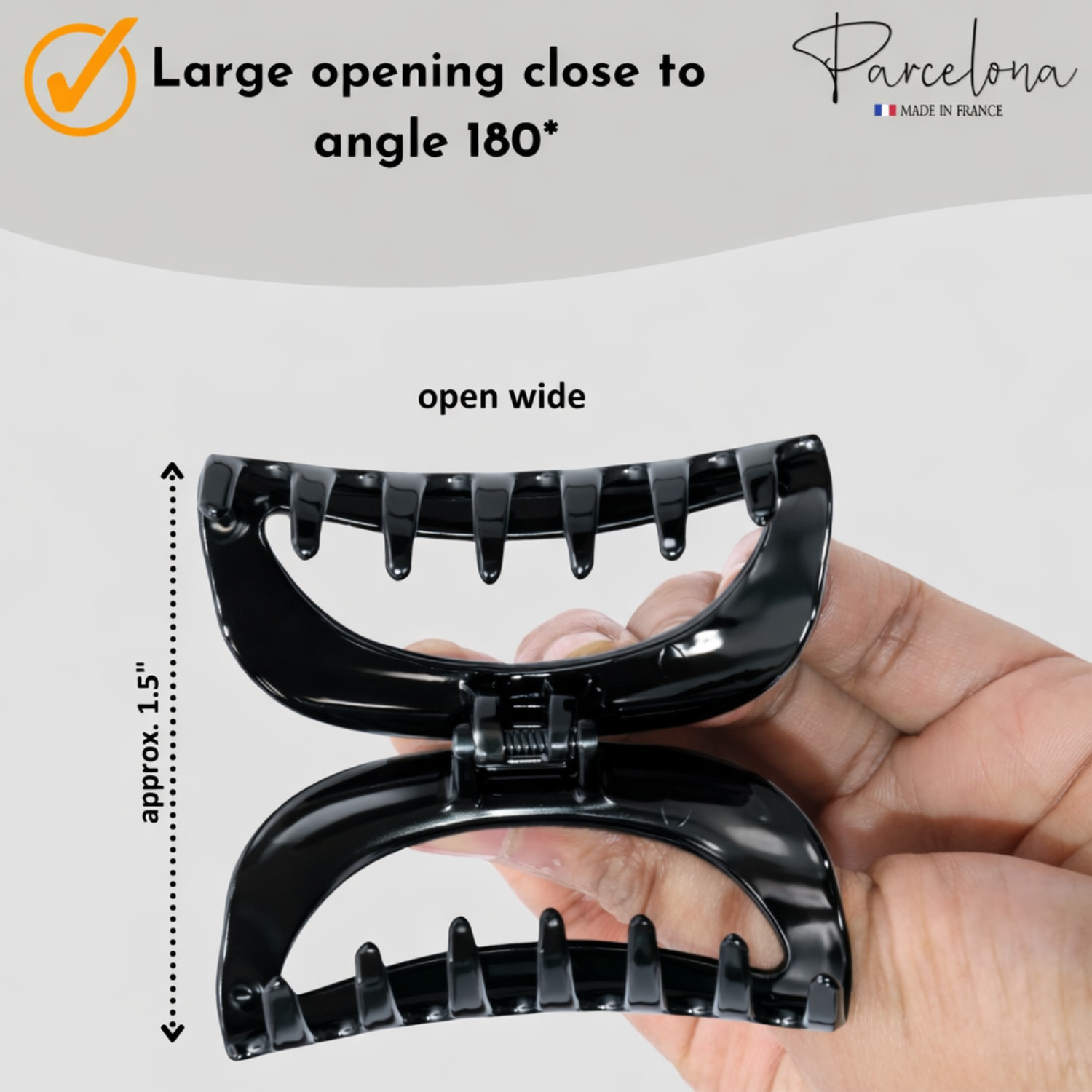 Parcelona French Vrille 2 3/4" Small Shell Jaw Hair Claw Clip for Women