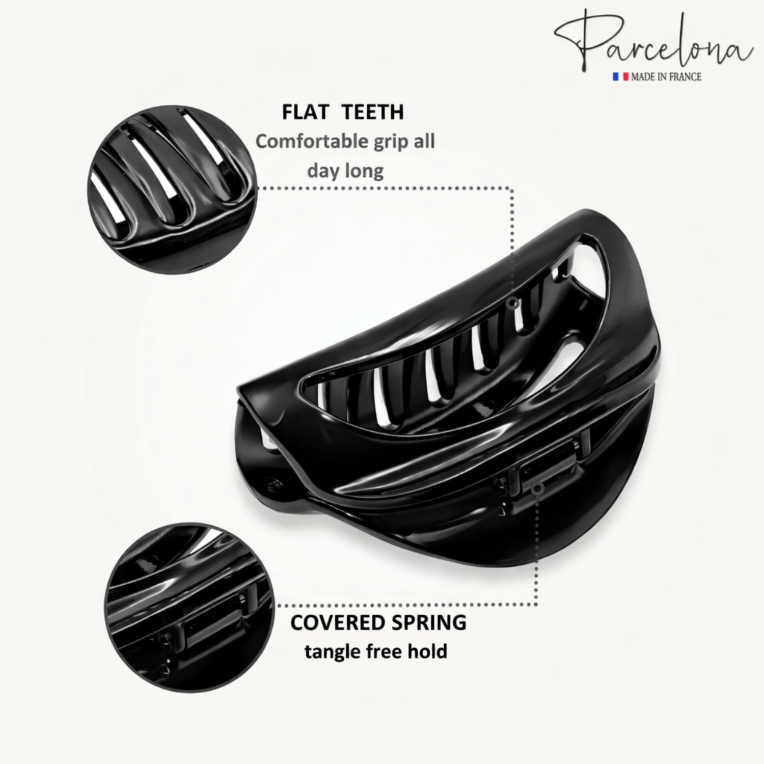 Parcelona French Vrille 2 3/4" Small Shell Jaw Hair Claw Clip for Women