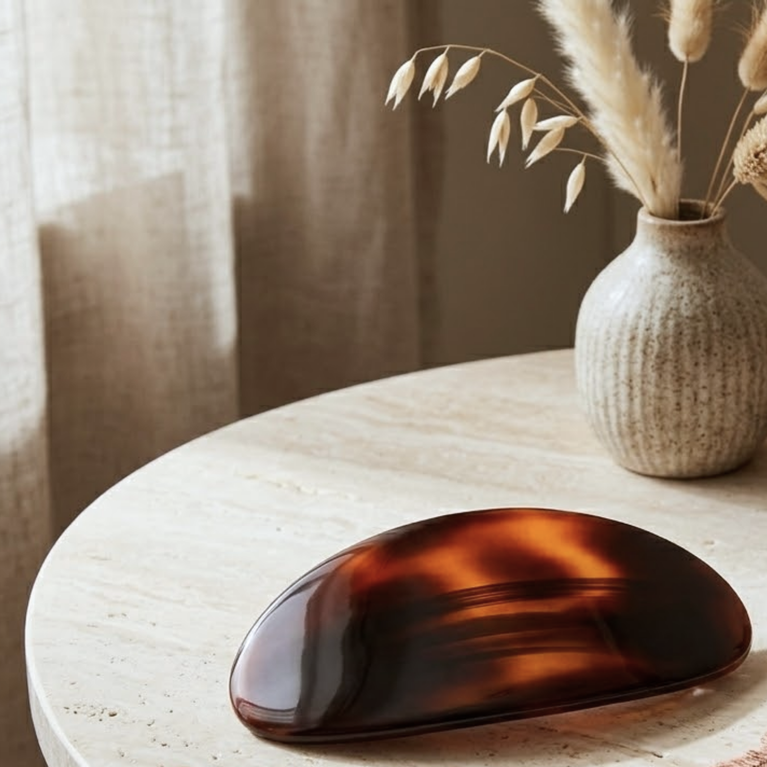 Parcelona French Dome Large 4" Tortoise Shell Cellulose Acetate Hair Barrette