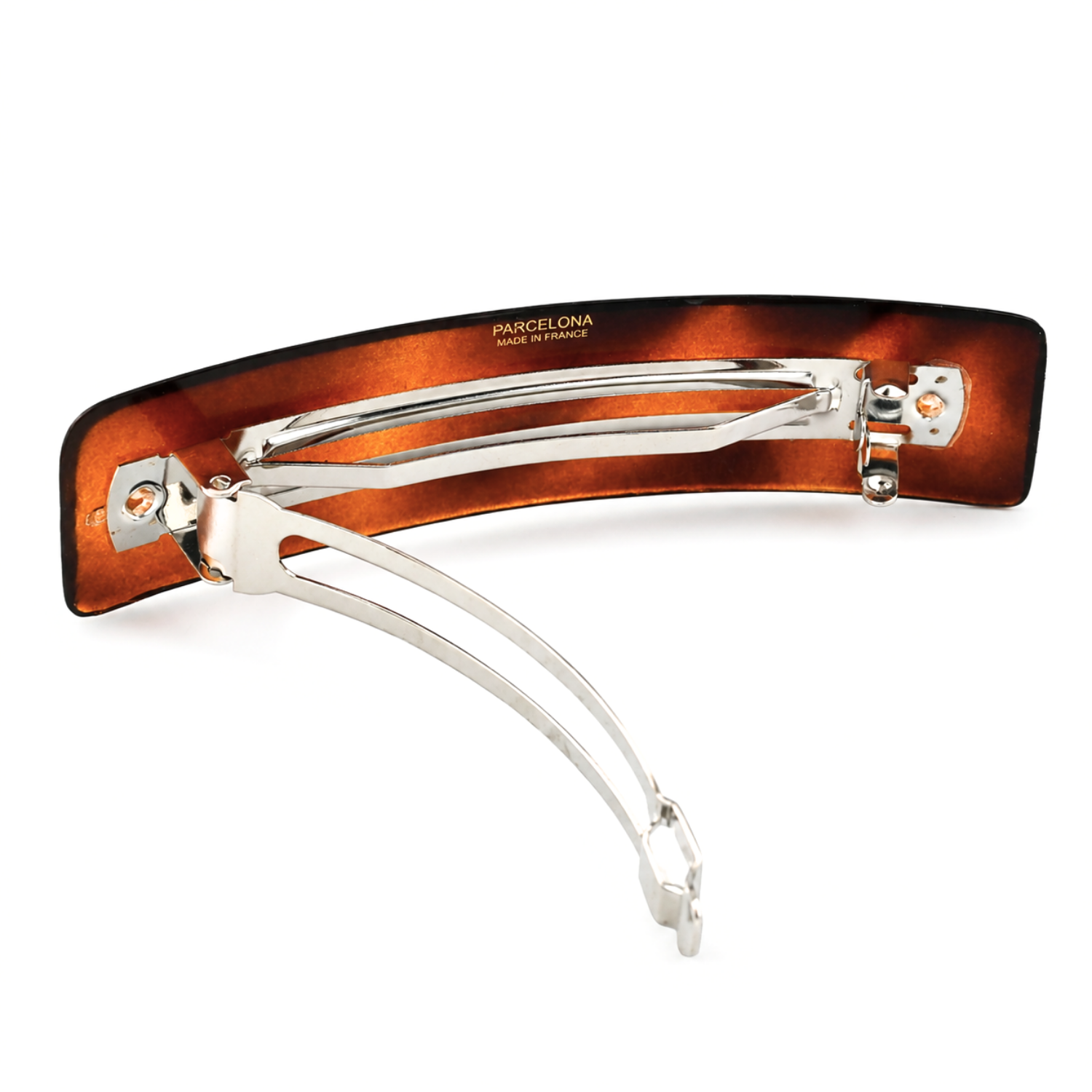 Parcelona French Rectangle Large 4.25 Inch Tortoise Shell Hair Barrette