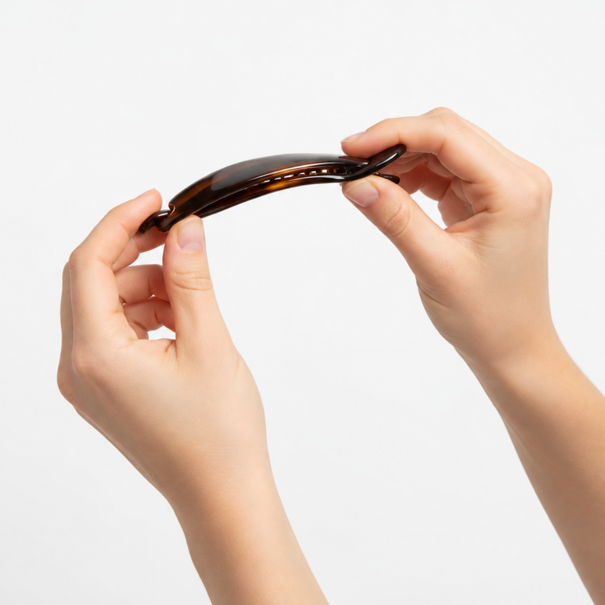 Parcelona Tortoise Shell Banana Hair Clip – Curved Ponytail Holder for Women’s