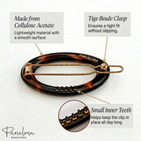 Parcelona Oval Hoop 1.75" Tortoise Shell Small Hair Clip Tige Boule Barrette