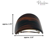 Parcelona French Curved Wide Adjustable Celluloid Hair Barrettes for Women