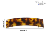 Parcelona French Large Rectangular Barrette 4" Pony Hair Clip for Women & Girls