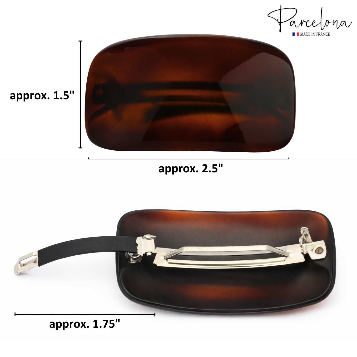 Parcelona French Small Barrette for Fine & Thin Hair Tortoise Shell Non-Slip Hair Clip