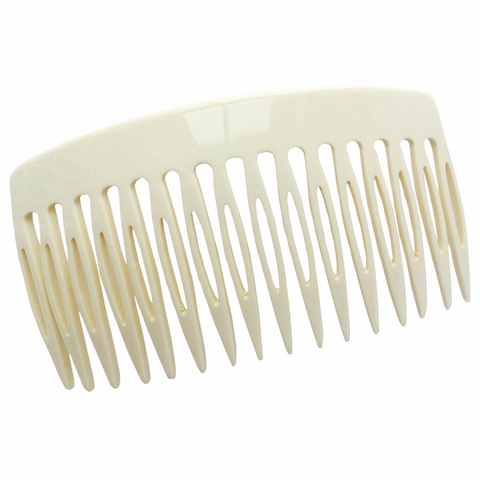 French Amie Handmade Solid Ivory Celluloid Acetate 16 Teeth Side Hair Comb