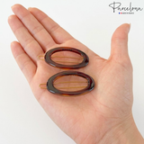 Parcelona Oval Hoop 1.75" Tortoise Shell Small Hair Clip Tige Boule Barrette