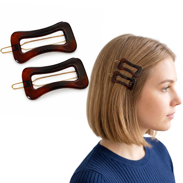 Parcelona Wavy 1.75" Tortoise Shell Small Hair Clip Tige Boule Barrette Womens