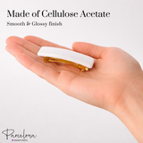 Parcelona Small Rectangular Glossy 2 Inch Hair Clip Barrette for Women Set of 2